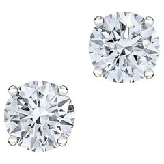 7 Carat Round Diamond Studs set in Platinum