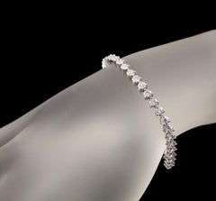 7 Carat Round Diamond Tennis Bracelet in White Gold