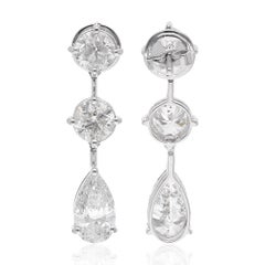 7 Carati SI Chiarezza HI Colore Orecchini con diamante a penzoloni Gioielli in oro bianco 14 carati
