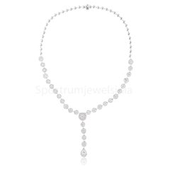 Collier lariat en or blanc 18 carats avec diamants de 7 carats de pureté SI