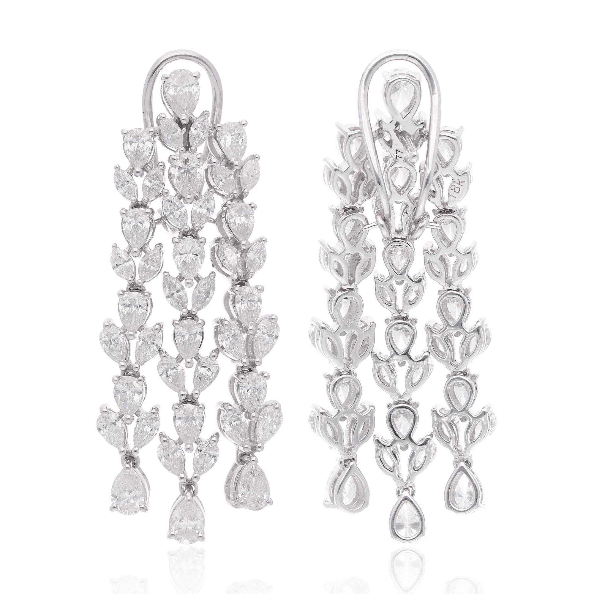 Item Code :- SEE-12977
Gross Wt. :- 15.92 gm
18k Solid White Gold Wt. :- 14.46 gm
Natural Diamond Wt. :- 7.30 Ct. ( AVERAGE DIAMOND CLARITY SI1-SI2 & COLOR H-I )
Earrings Size :- 41 mm approx.

✦ Import Duties, Taxes and Custom