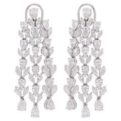 7 Karat SI Reinheit HI Farbe Birnen-Diamant-Kronleuchter-Ohrringe 18 Karat Weißgold