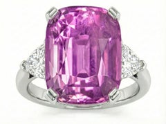 7 Carat Unheated Pink Sapphire Ring