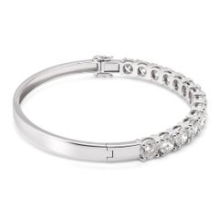 7 Carat White Brilliant Round Diamond Infinity Bracelet 18K Gold