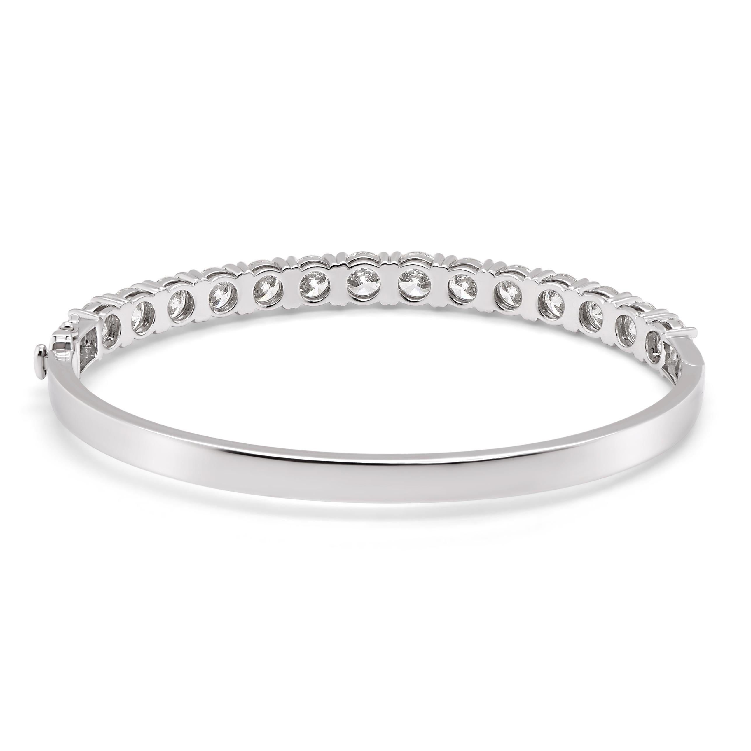 Art Nouveau 7 Carat White Brilliant Round Diamond Infinity Bracelet 18K Gold For Sale