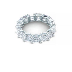 7 Carats Asscher Cut Eternity Platinum Eternity Band
