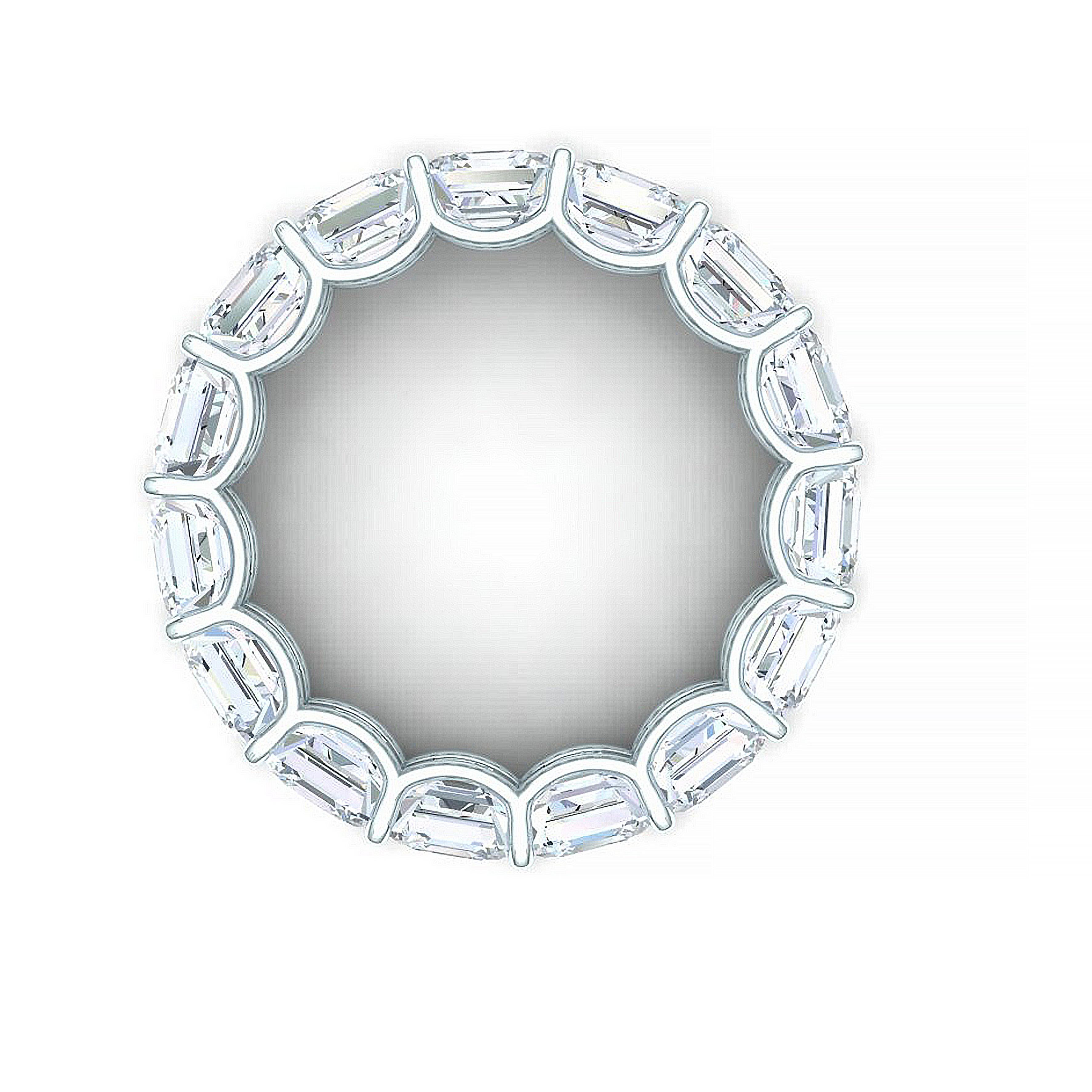 7 Karat Asscher Cut Eternity Platin Ewigkeitsring (Moderne) im Angebot