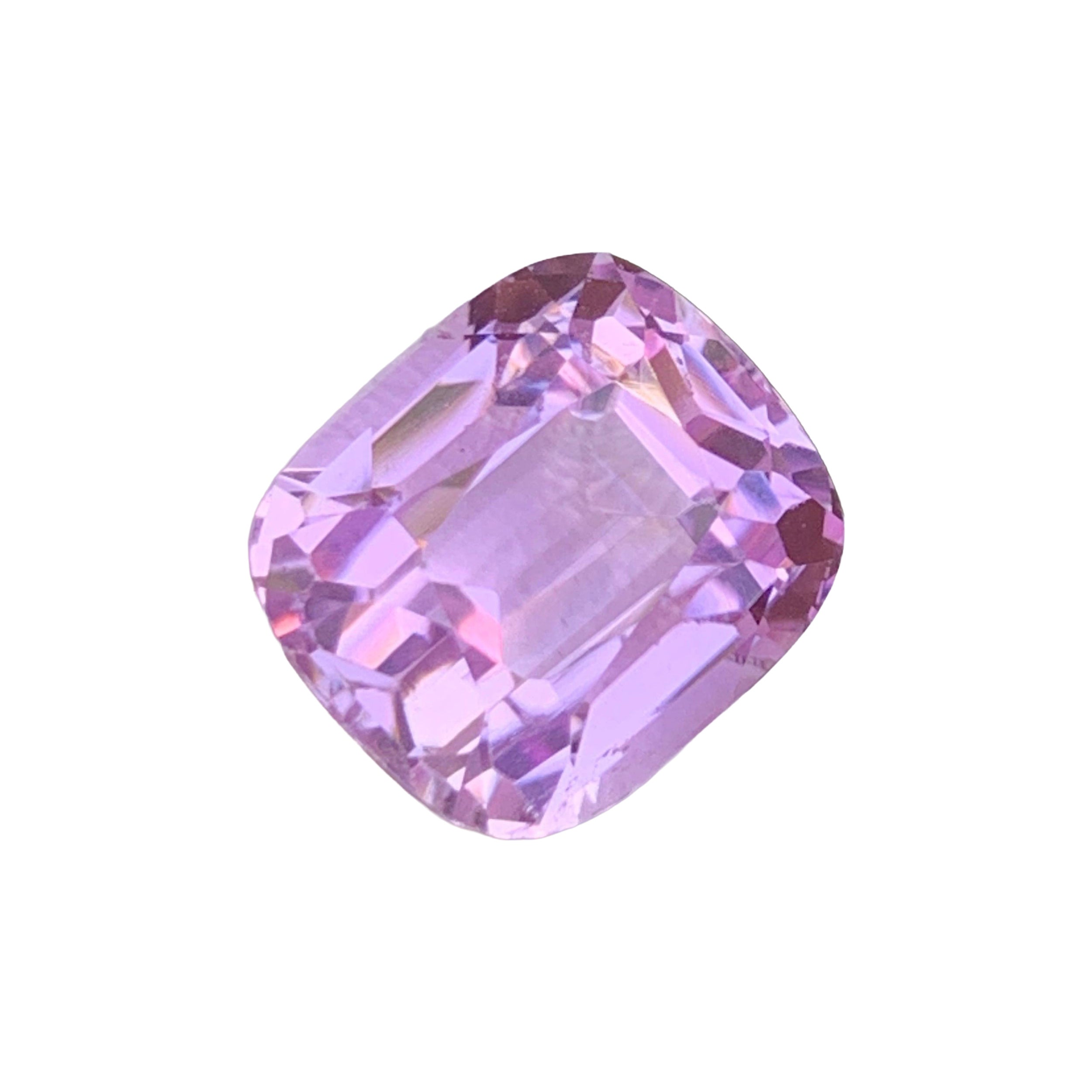 7 Carats Baby Pink Step Cushion Cut Kunzite (Spodumene) for Fine Jewellery 10 mm For Sale