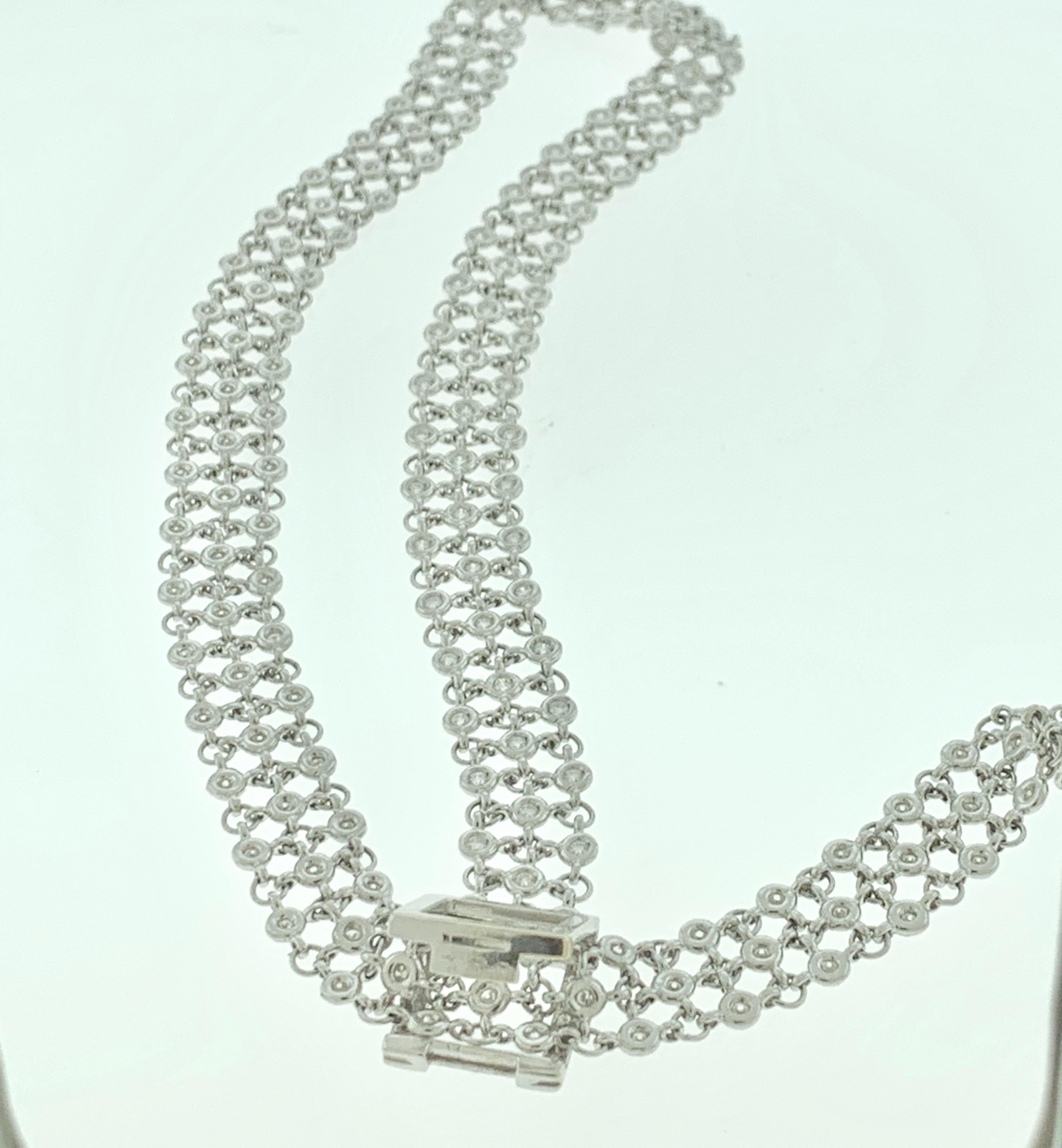 7 Carat Diamond 18 Karat White Gold Y Necklace Diamond by Yard Triple Chain 1