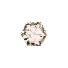 7 Carats Hexagonal Shape Natural Champagne Topaz Gemstone for Jewellery 10 mm
