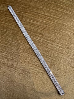 7 carats Old Euro Cuts Two row Diamond Tennis Bracelet in Platinum