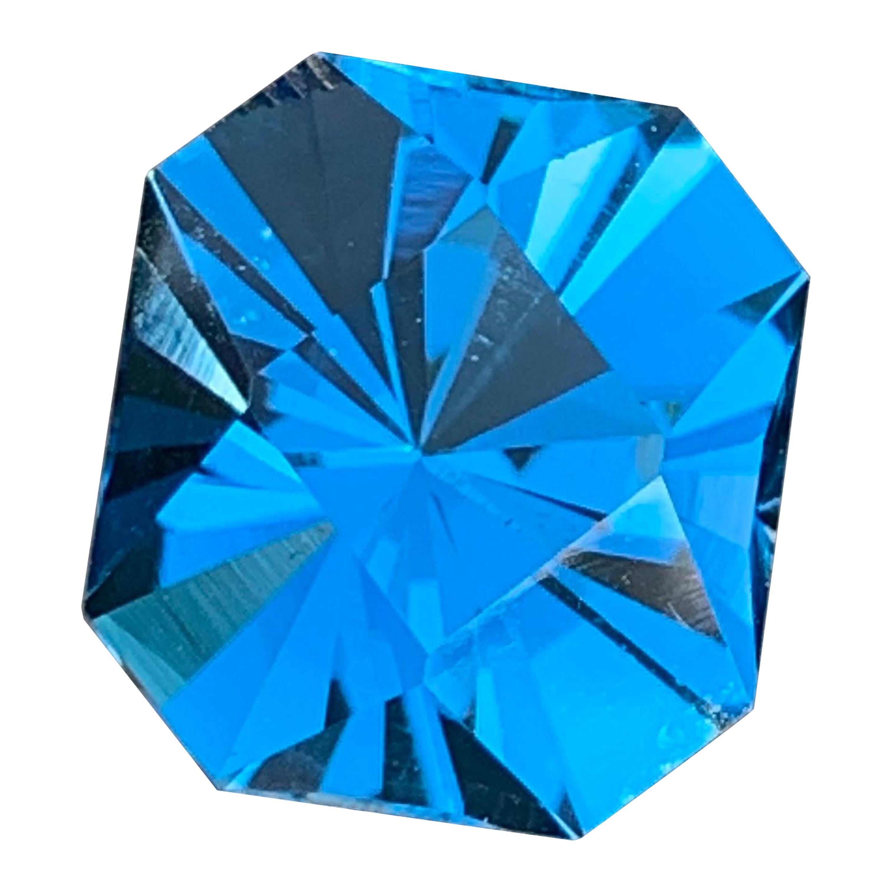 Topaze bleue électrique du Brésil, 7 carats, taillée avec précision, pour la joaillerie fine