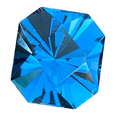 Topaze bleue électrique du Brésil, 7 carats, taillée avec précision, pour la joaillerie fine