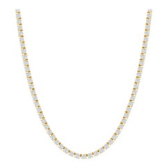 7 Carats Yellow Gold Tennis Necklace