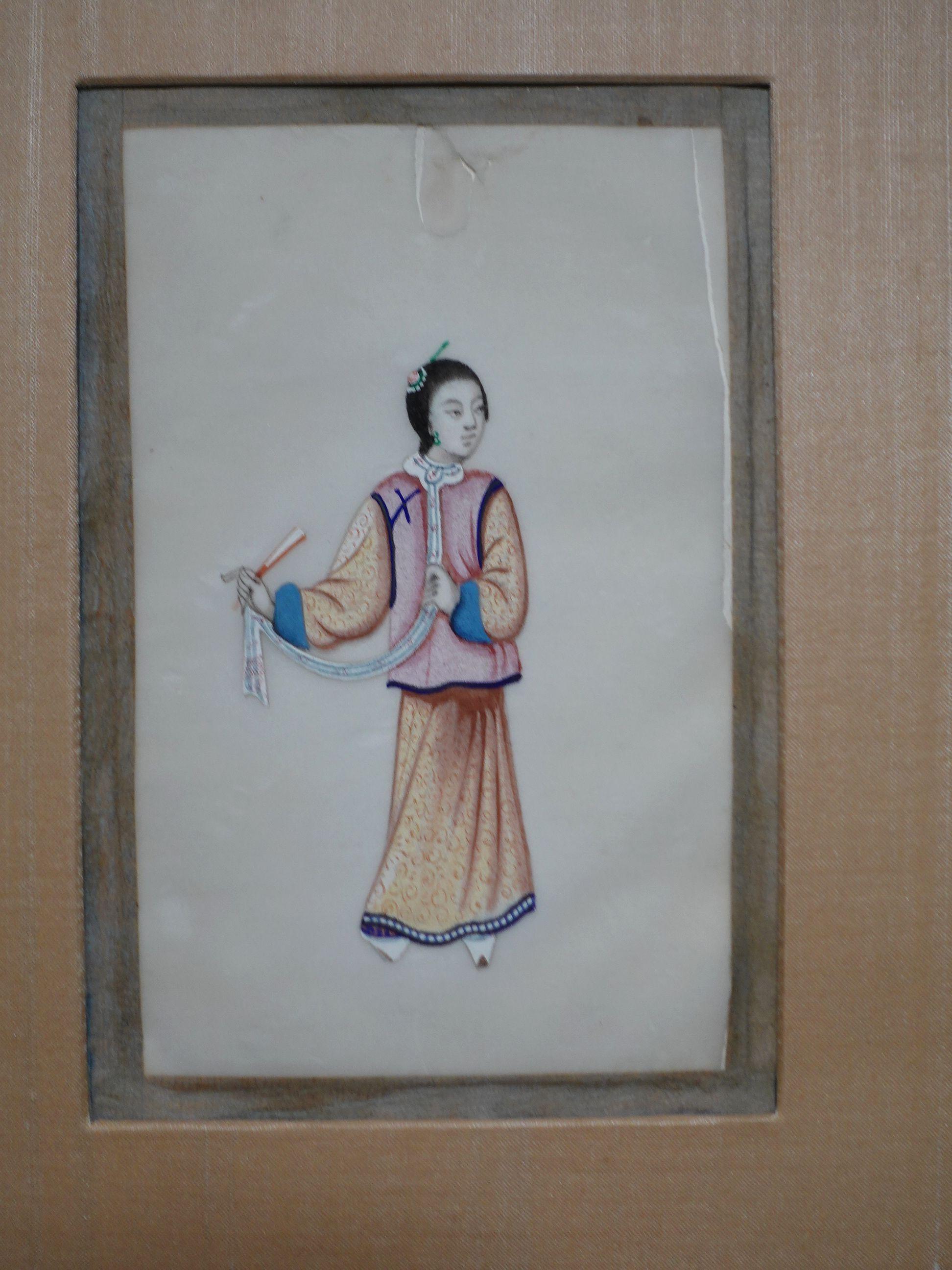 XIXe siècle 7 peintures à la gouache d'exportation chinoise sur papier de riz  en vente