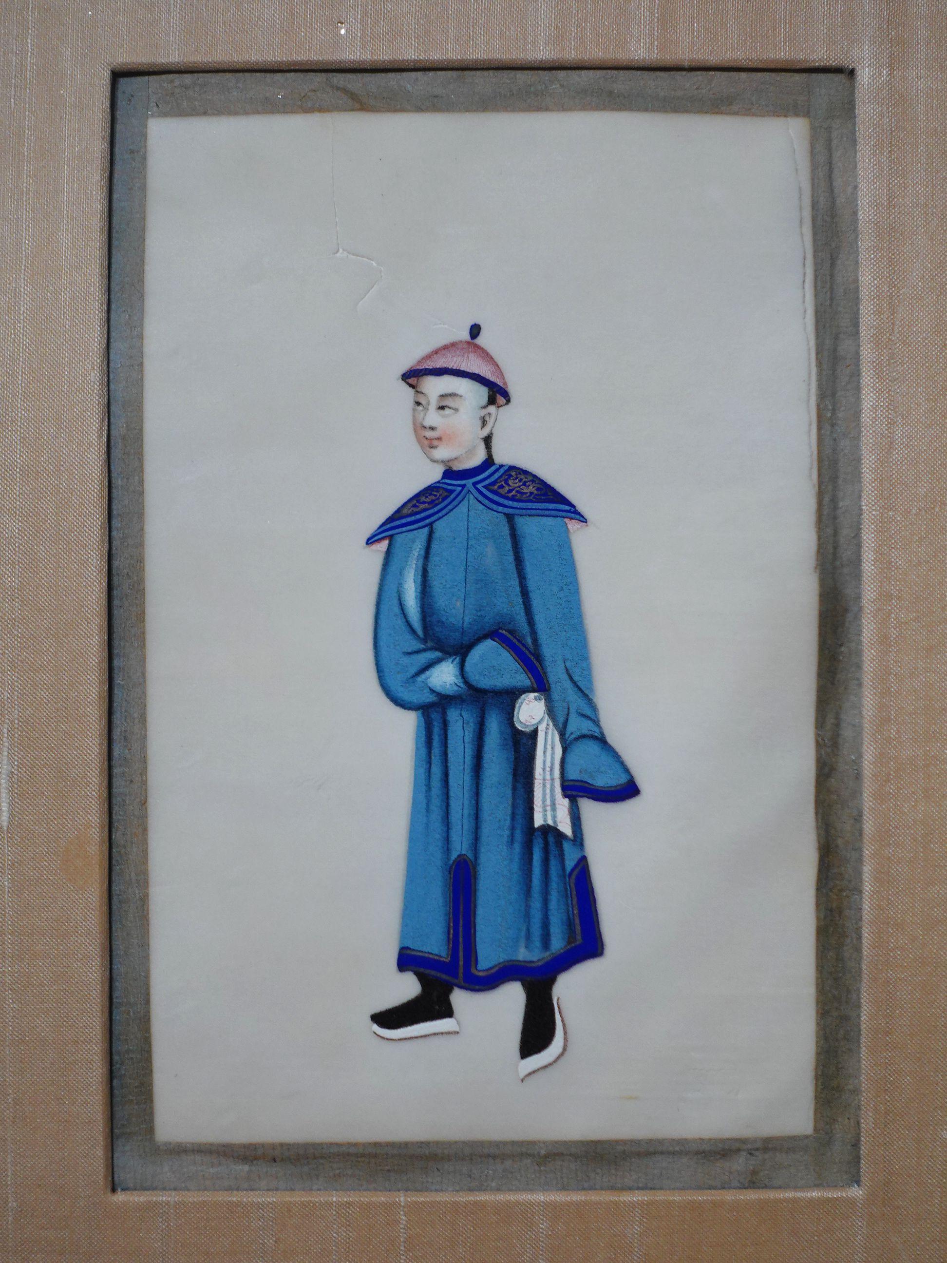 7 Chinese Export Gouache Paintings on Pith Paper For Sale 4