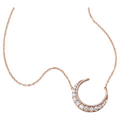 .7 Ct. T.W. Diamond Moon Pendant Necklace in 14k Rose Gold