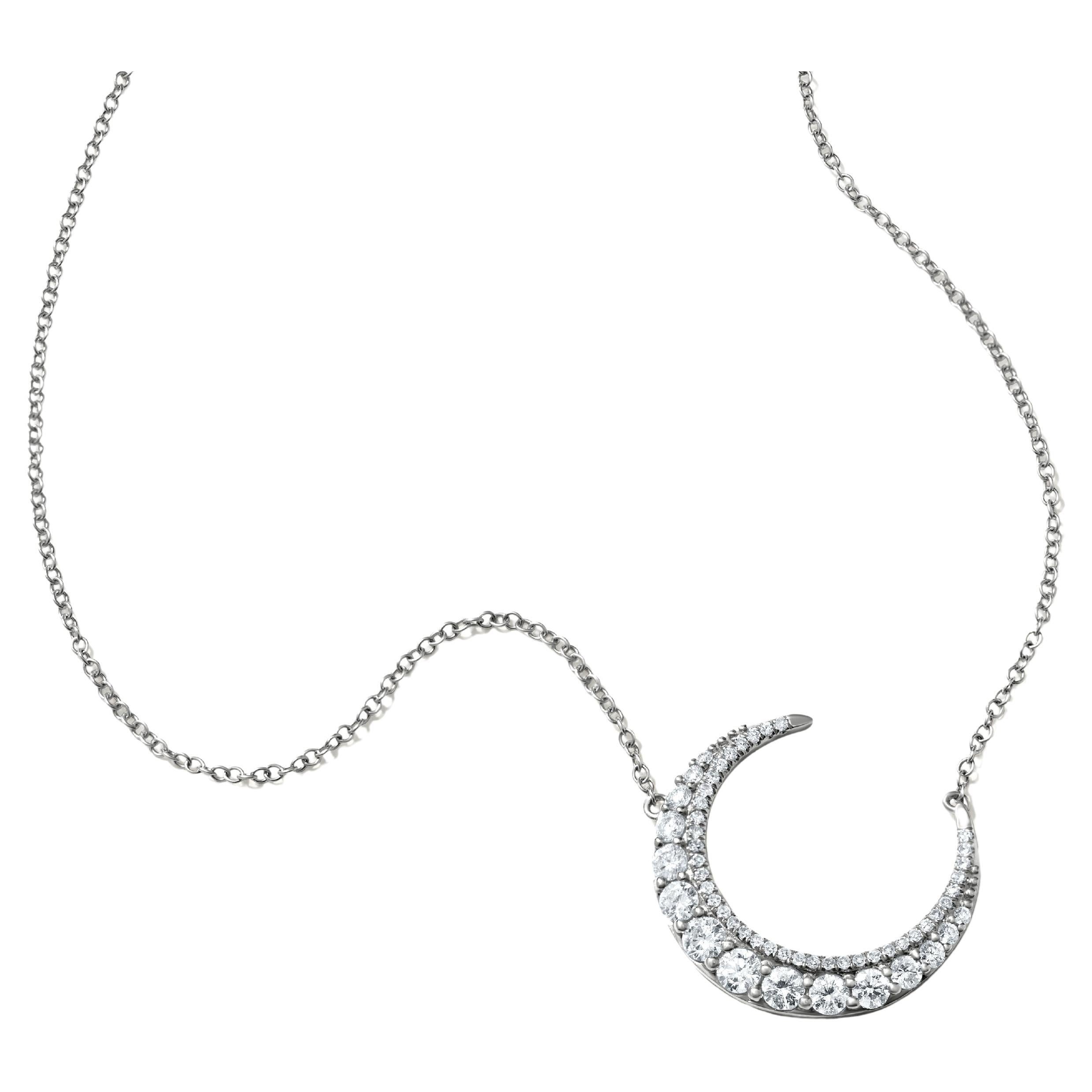 Diamond Gold Moon and Stars Pendant at 1stDibs