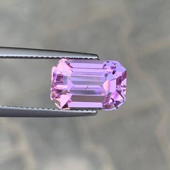 7 Cts Emerald Cut Baby Pink Color Kunzite(Spodumene) Gemstone for Jewellery 12mm