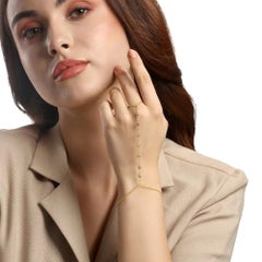 Catena da polso a goccia in oro giallo 14K con diamante da 0,32 ct