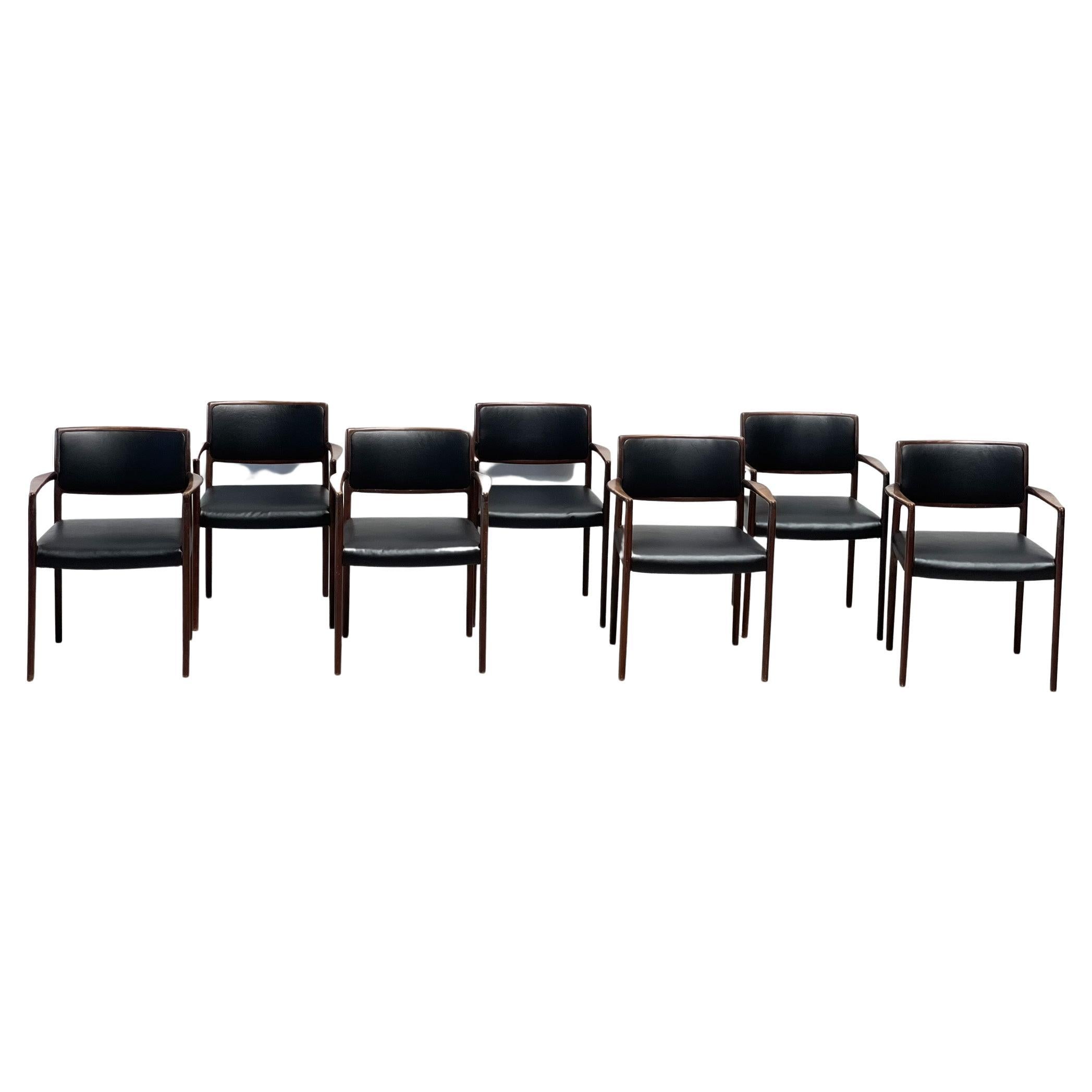 7 dining chairs attr. to Niels Moller
