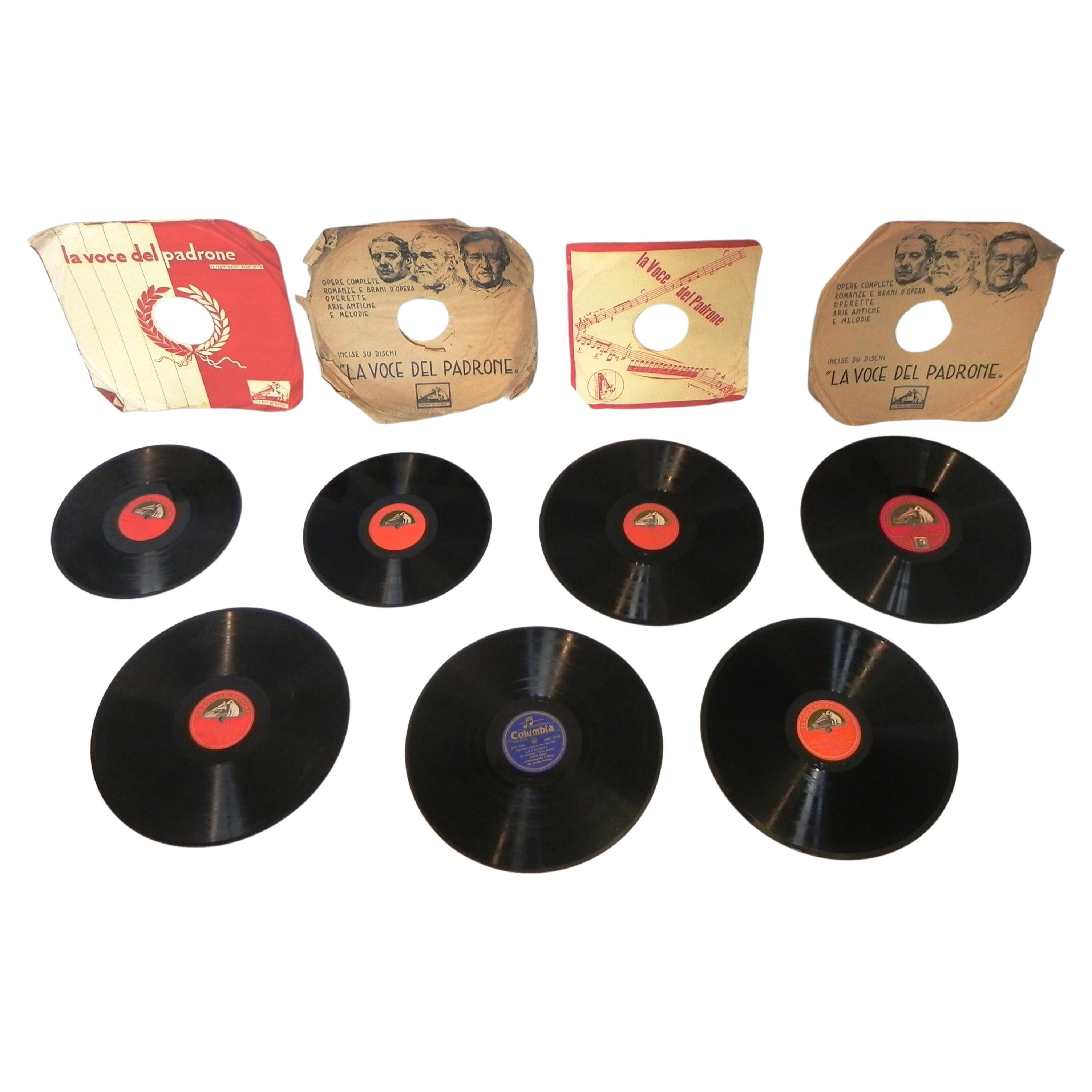 7 dischi da grammofono 78 giri. anni 40/60 For Sale