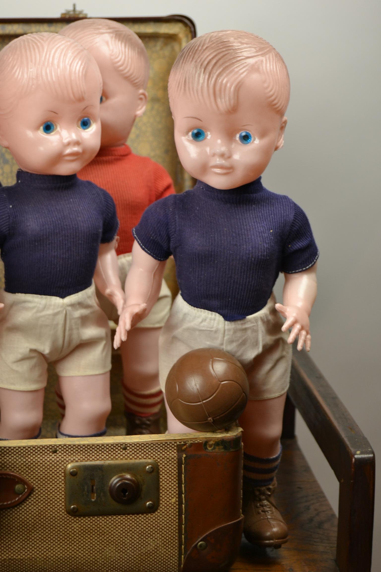 7 Dolls in Soccer Outfit, Football Outfit, 1960s, Hard Plastic 3