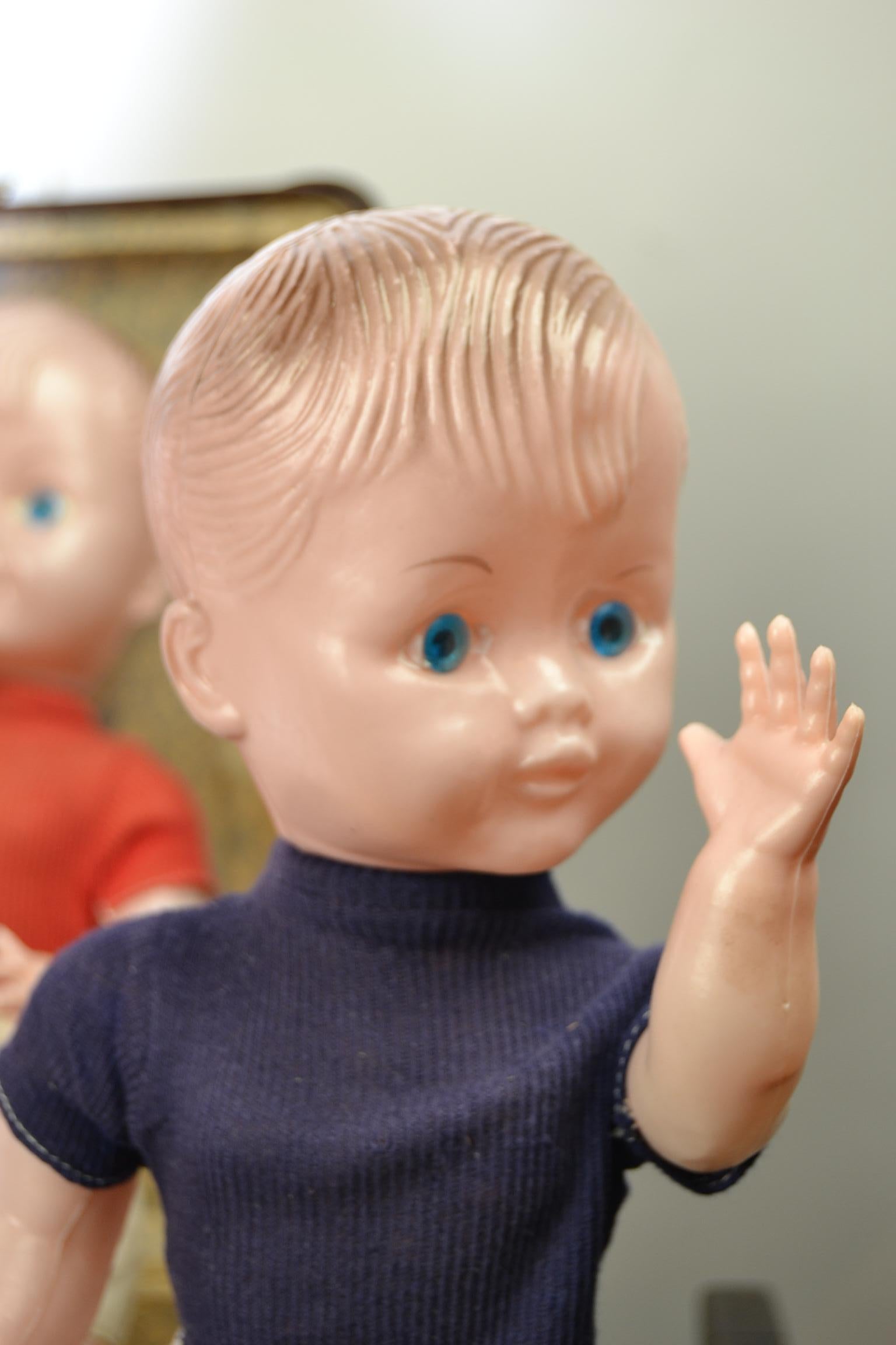 7 Puppen im Fußball-Outfit:: Fußball-Outfit:: 1960er Jahre:: Hartplastik 10