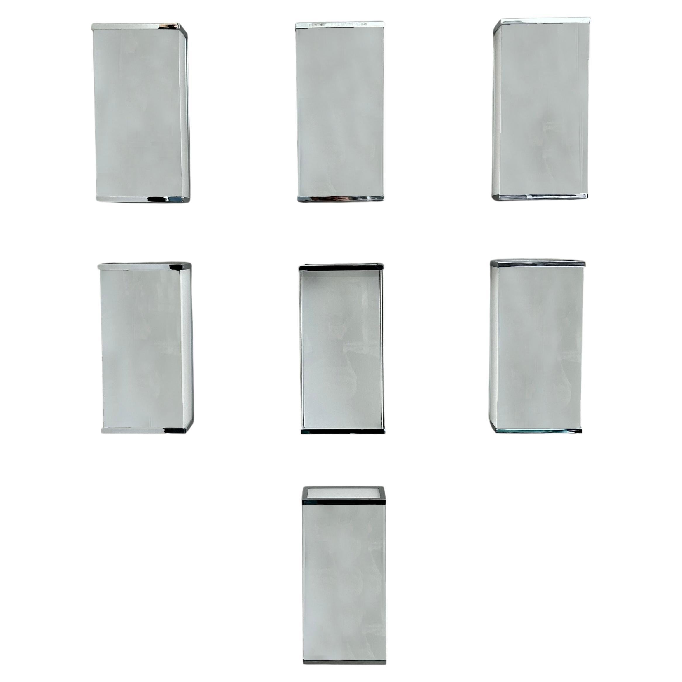 7 Fine French Art Deco Rectangular Flush Mounts by Perzel For Sale
