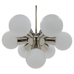 7-Flamming Sputnik Chandelier, 1960s, Excellent Condition
