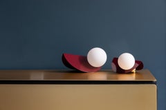 Lampada da tavolo in acciaio Foldes da 7", soffiata a mano, diffusore in vetro smerigliato color marrone