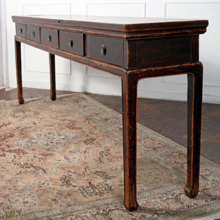 7 Foot Long Asian Console Table In Good Condition In Vancouver, British Columbia