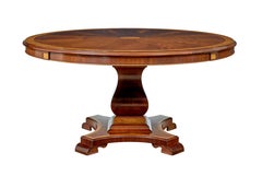 mesa de comedor extensible redonda de jupe con incrustaciones de 7 pies