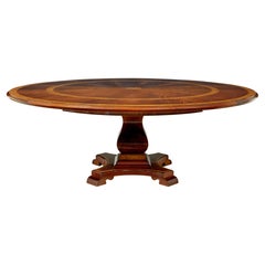 7 foot round inlaid jupe extending dining table