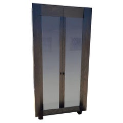 7' Foot Tall Dakota Jackson "Ocean" Espresso Oak Bookcase Display Cabinet