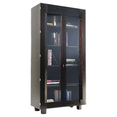 7' Foot Tall Dakota Jackson "Ocean" Espresso Oak Bookcase Display Cabinet
