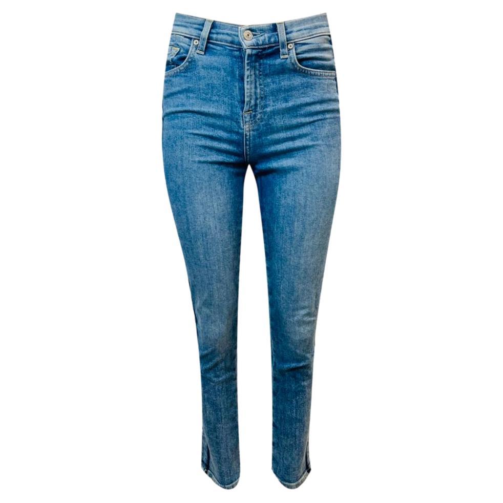 7 For All Mankind Cropped Cotton Skinny Jeans