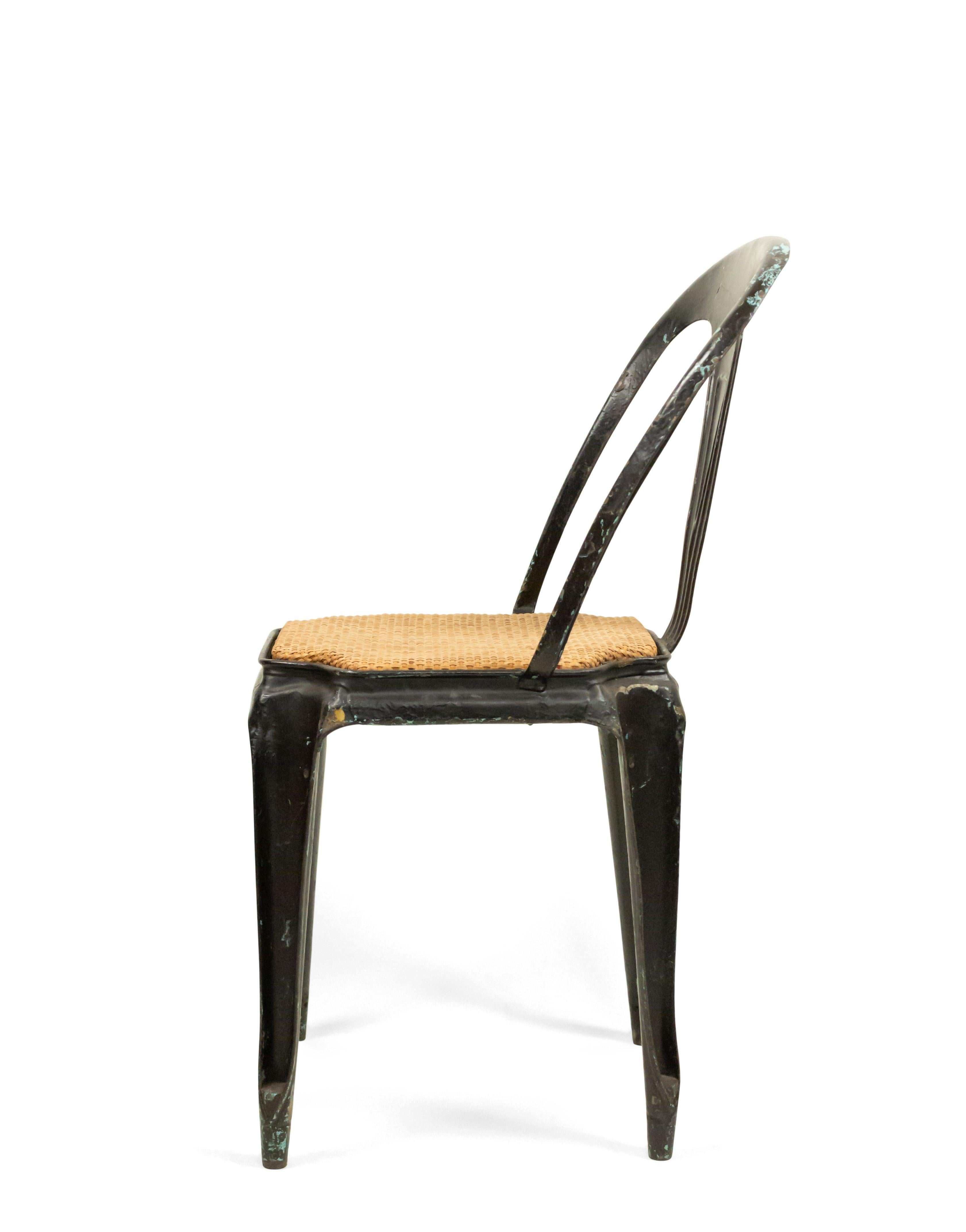 2 French Art Deco Metal Cafe Side Chairs 5