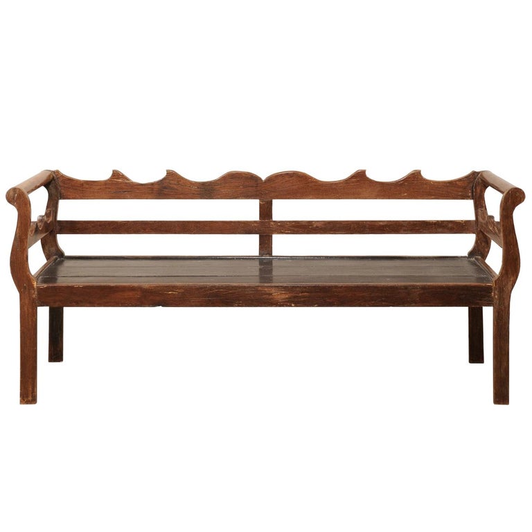 Brazilian peroba-wood bench, mid-20th century, offered by A. Tyner Antiques