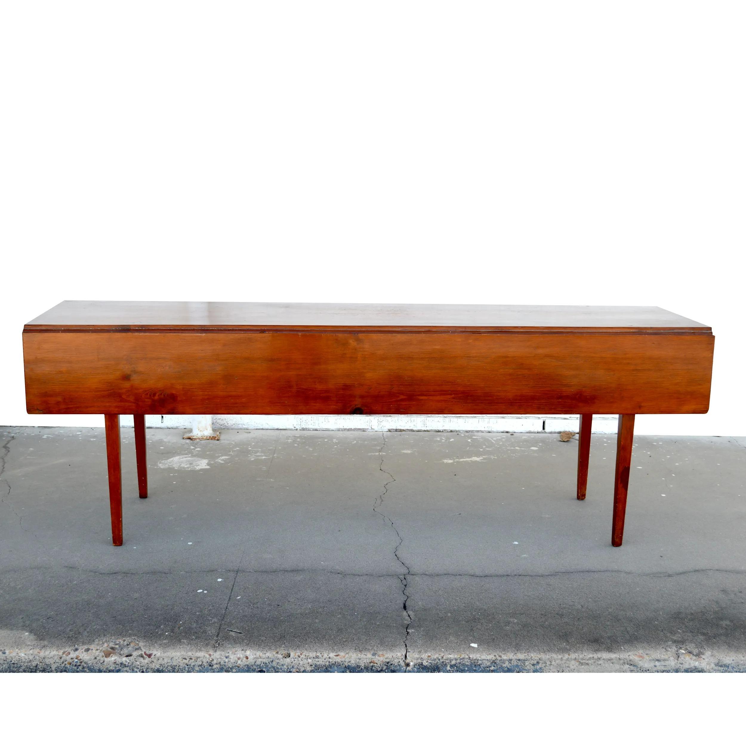 20th Century Rustic Drop Leaf Console Dining Table For Sale
