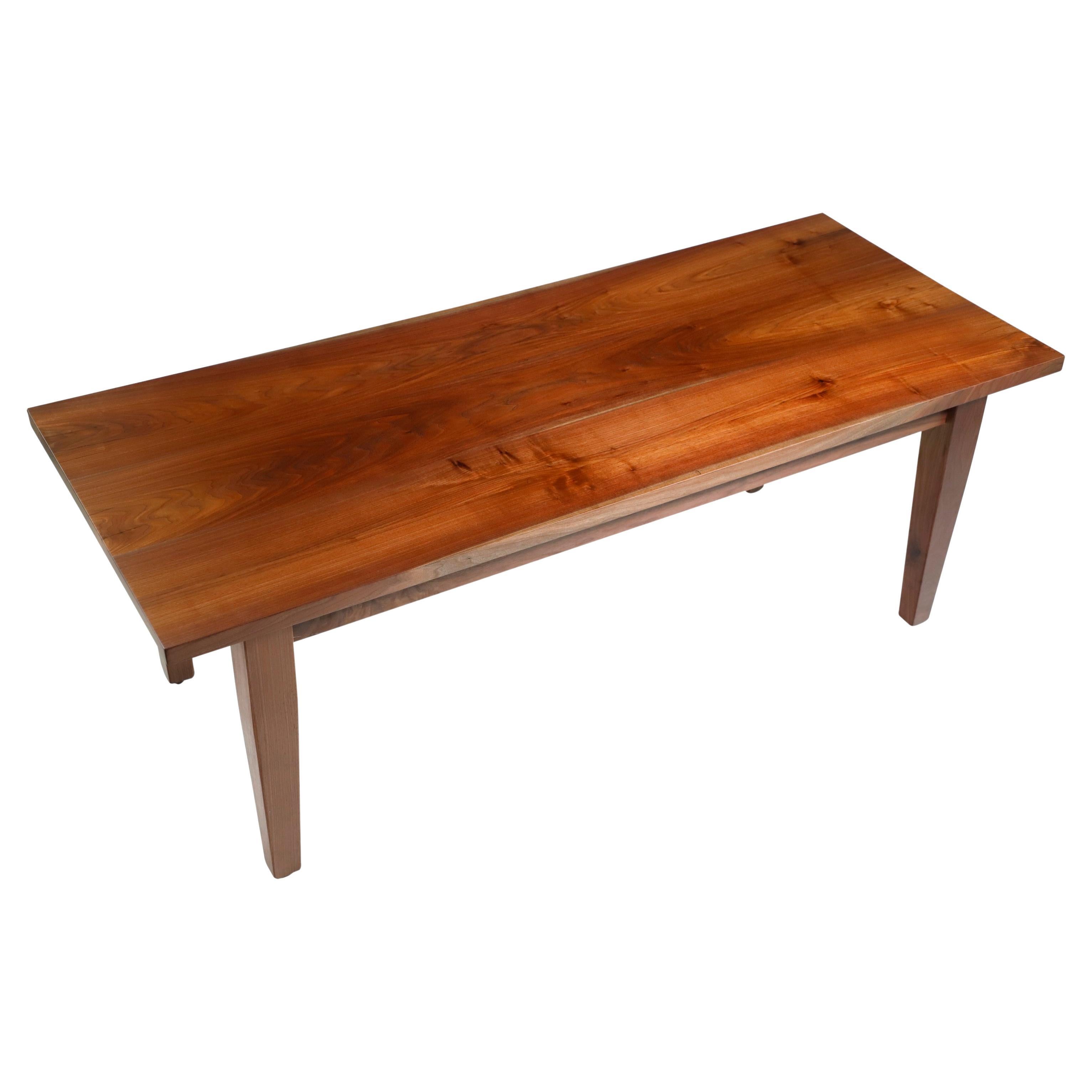 7 ft Solid Walnut Tapered Leg Dining Harvest Table