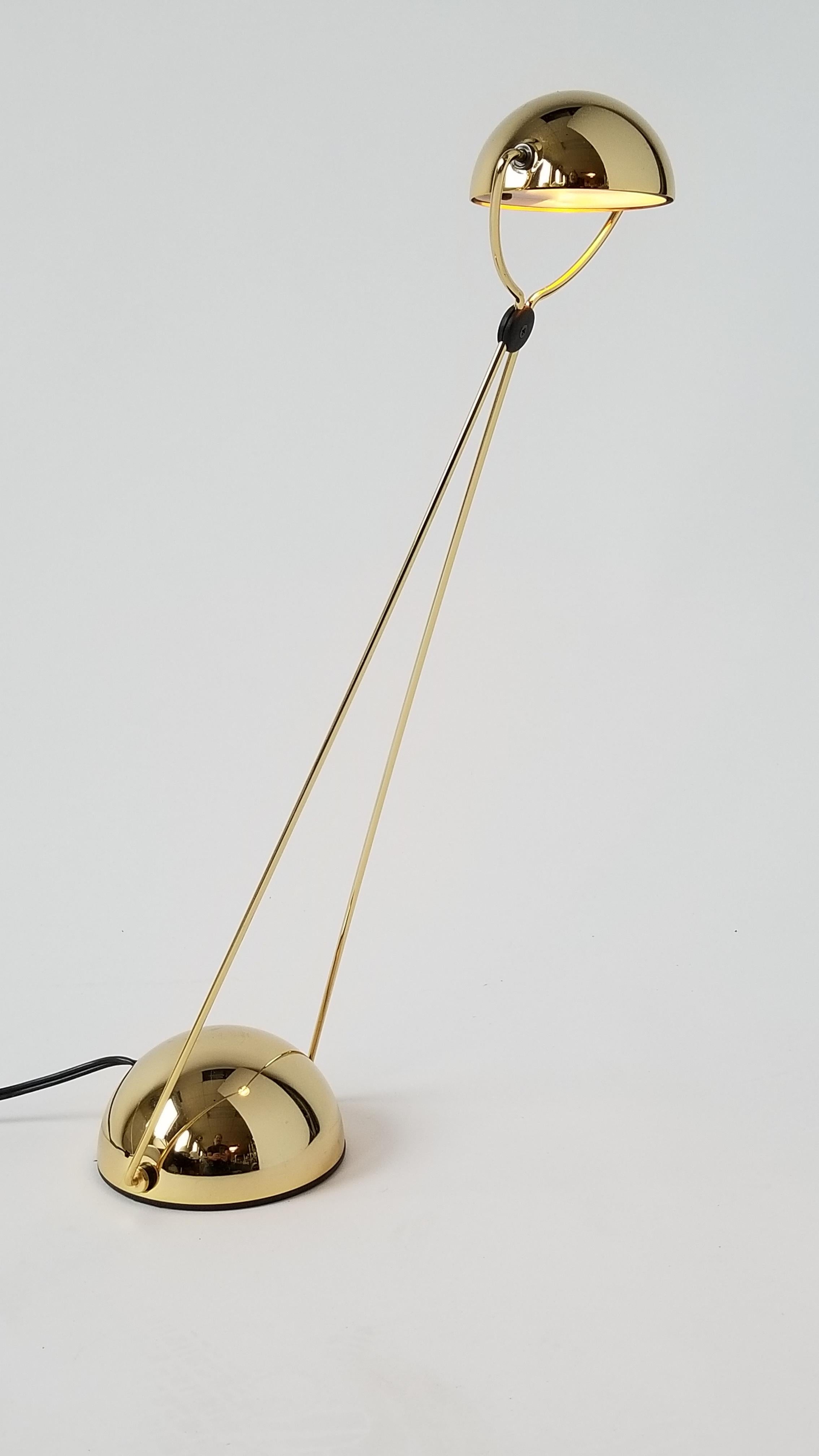 Gold-Plated Halogen Table Lamp 'Meridiana' by Stephano Cevoli, 1980s, Italia For Sale 5