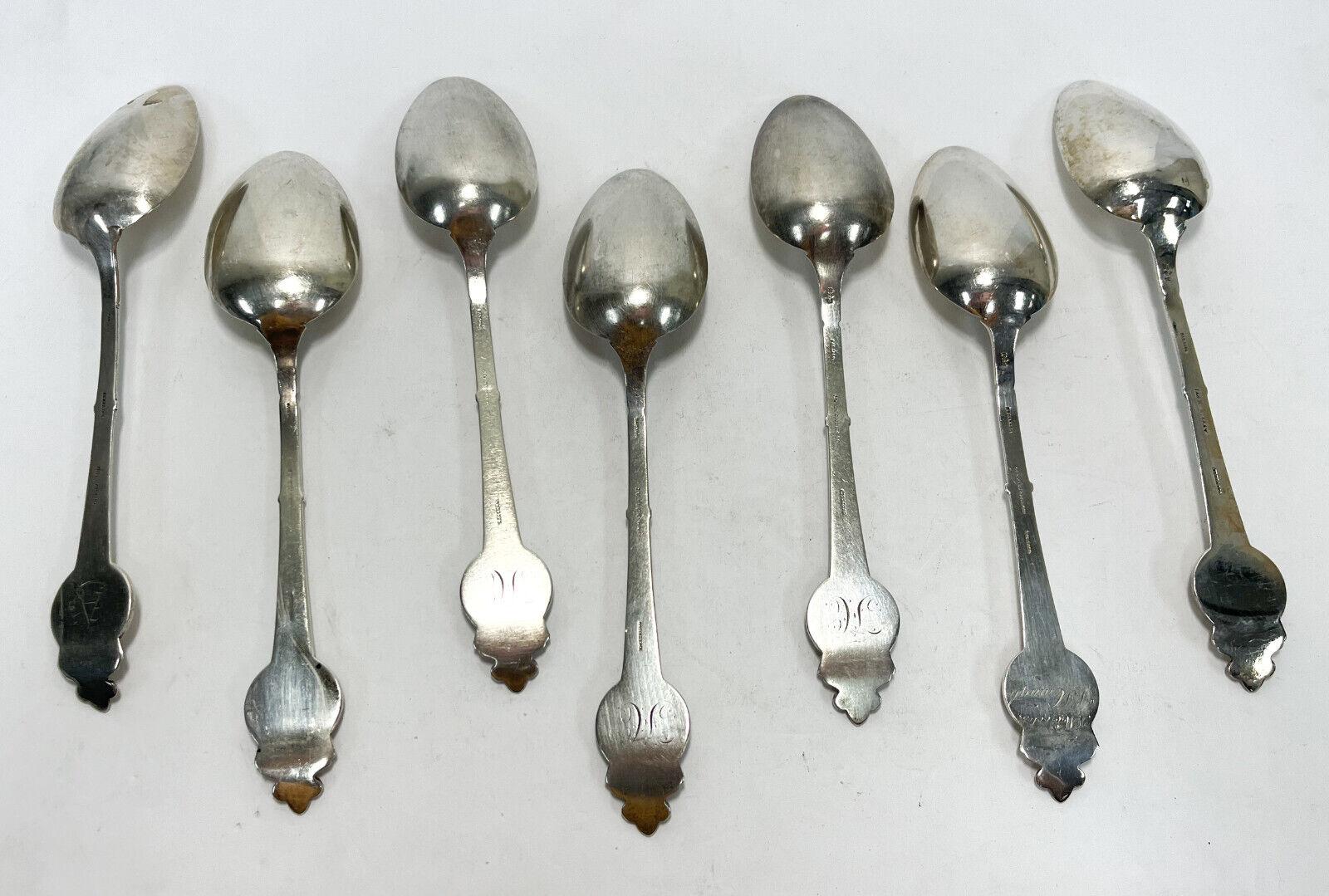  7 Gorham Sterling Silver Medallion 8.5 inch Tablespoons, Late 19th Century  In Good Condition In Gardena, CA