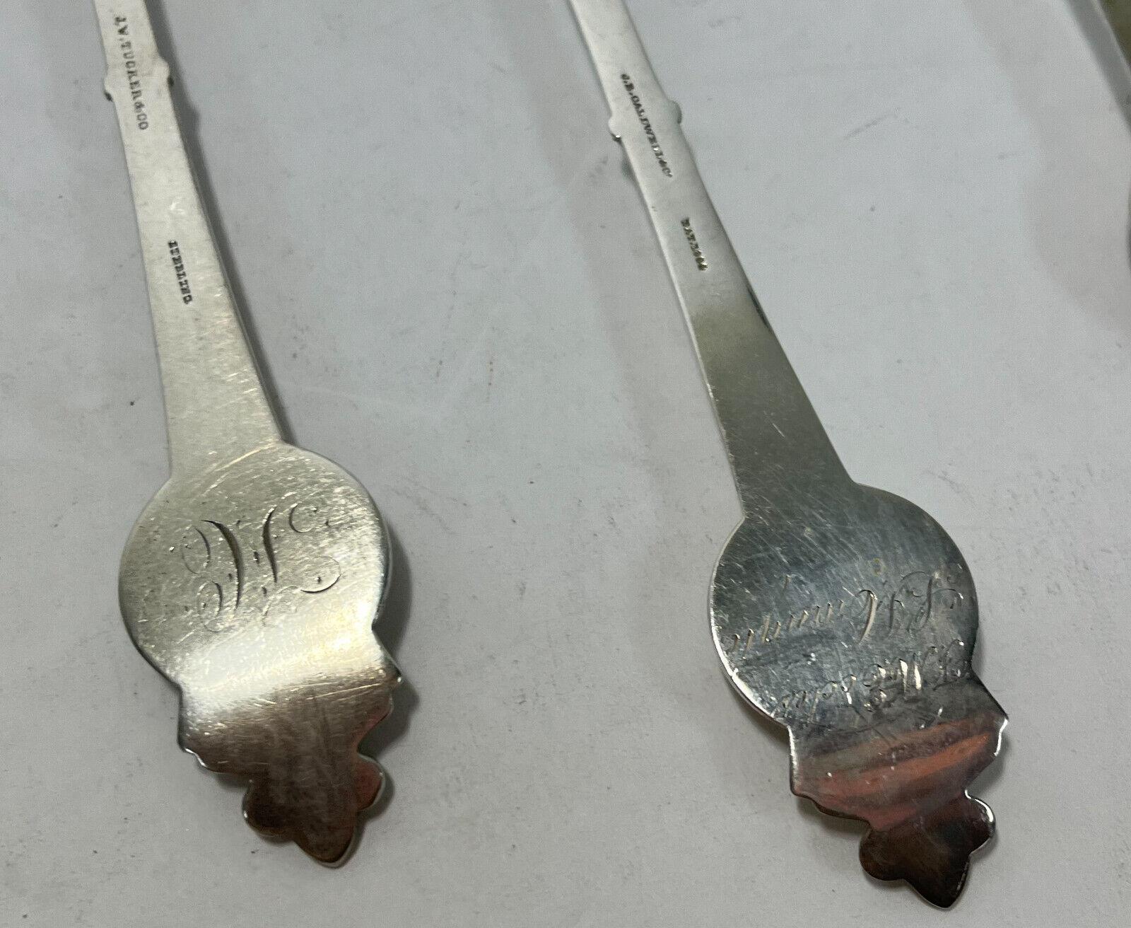  7 Gorham Sterling Silver Medallion 8.5 inch Tablespoons, Late 19th Century  2
