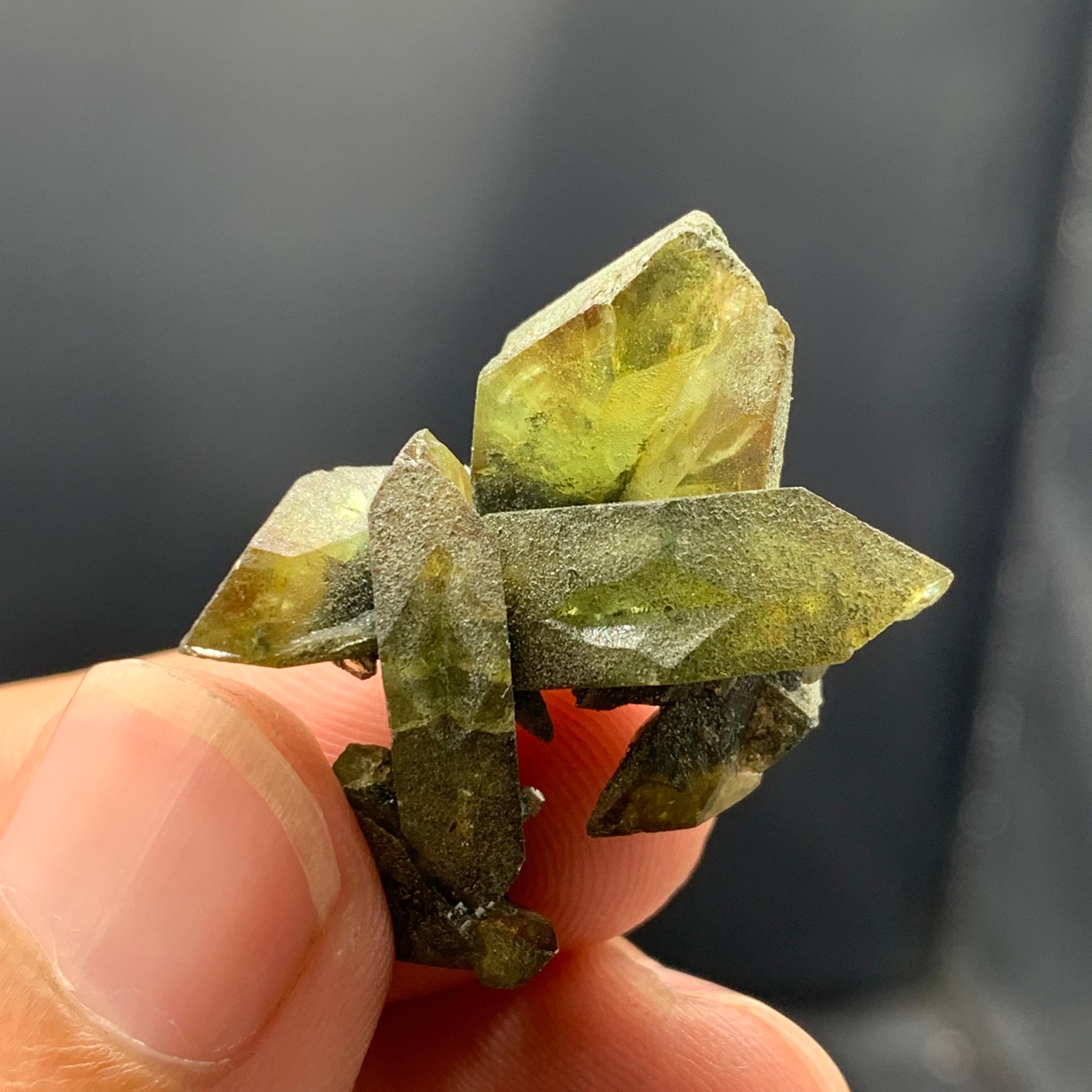 Adam Style 7 Gram Stunning Sphene Crystals Cluster from Skardu, Pakistan For Sale