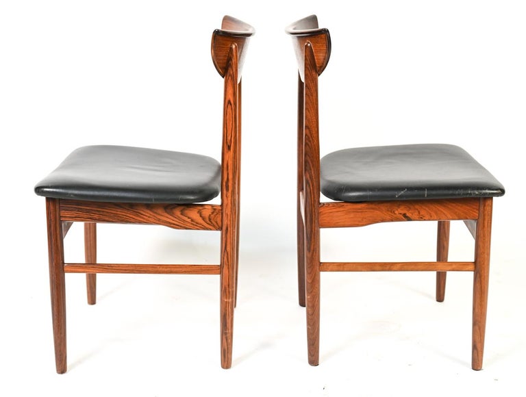 '7' Harry Østergaard for Skovby Danish Mid-Century Rosewood Dining Chairs For Sale 8