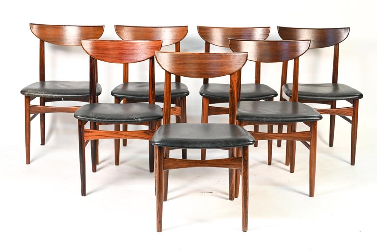 Mid-Century Modern '7' Harry Østergaard for Skovby Danish Mid-Century Rosewood Dining Chairs For Sale