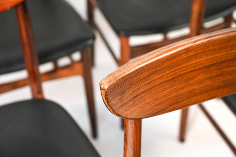 '7' Harry Østergaard for Skovby Danish Mid-Century Rosewood Dining Chairs For Sale 1