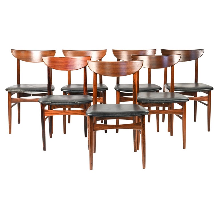 '7' Harry Østergaard for Skovby Danish Mid-Century Rosewood Dining Chairs For Sale