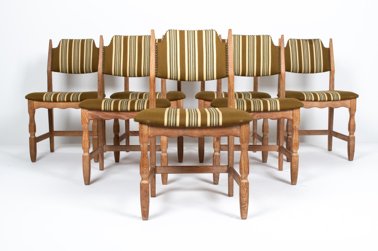 Scandinavian Modern (7) Henning Kjaernulf Danish Mid-Century Dining Chairs For Sale